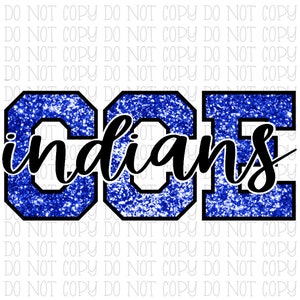 CCE Carr Creek Indians Kentucky School Sports Team Blue White Black Glitter Digital Download Instant PNG File