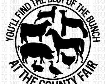 You'll Find the Best of the Bunch at the County Fair Farm Animals Digital Download Instant PNG File