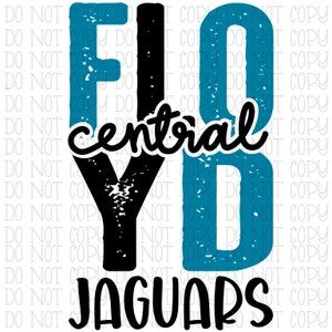 Floyd Central Jaguars - Teal and Black - Kentucky - Stack - School Sports Team Digital Download Instant PNG File