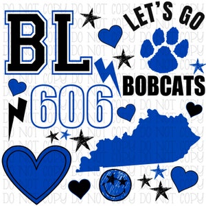 Betsy Layne Bobcats - 606 - Kentucky - Scatter - School Sports Team - Digital Download Instant PNG File