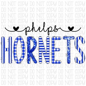 Phelps Hornets Royal Blue Gris Blanco Kentucky Patrón Cartas Escuela Equipo Deportivo Descarga Digital Archivo PNG Instantáneo