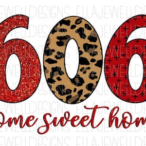 Hogar Dulce Hogar 606 Código de Área Kentucky Red Patterns Descarga Digital Archivo PNG Instantáneo