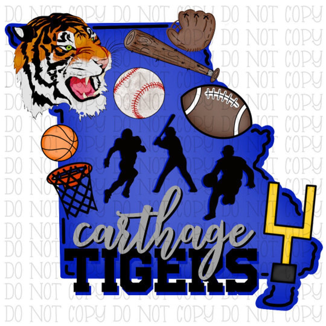 Carthage Tigers Missouri School Sports Team Digital Download Etsy