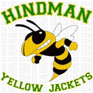 Hindman Yellow Jackets Kentucky School Sports Team Green and Yellow Digital Download Instant PNG File