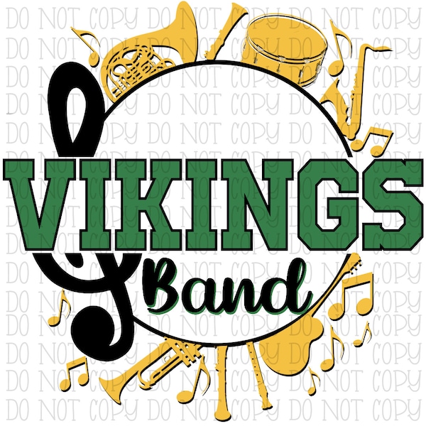 Latta Vikings Band Green and Gold South Carolina School Sports Team Digital Download Instant PNG File