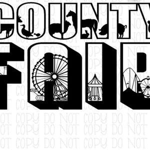 County Fair Rides Circus Silhouette Carnival Ferris Wheel Farm Animals Fall Digital Download Instant PNG File