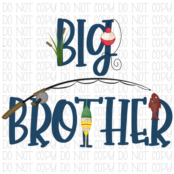 Big Brother - Oh Fish-ally - Fishing - Lures - Kids - Birthday Party - Traditional - Digital Download Instant PNG File