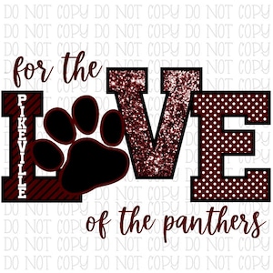 For the Love of the Pikeville Panthers Kentucky School Sports Team Digital Download Instant PNG File