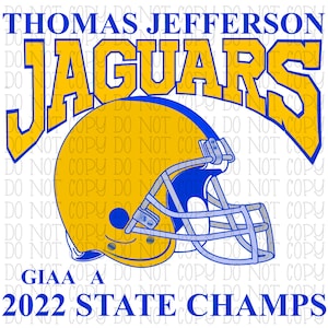 Thomas Jefferson Jaguars GIAA A State Champs School Sports Team Digital Download Instant PNG File