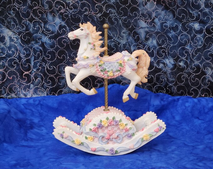 Rare Vintage San Francisco Music Box Company Moving Carousel Horse With