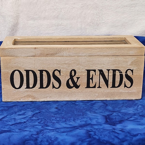 Wooden Odds & Ends 3 Section Box Sewing Quilting Misc Little Accessories Box