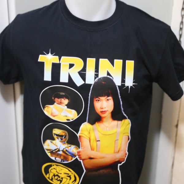 tribute vintage 90s trini yellow ranger mighty morphin power rangers t shirt unisex