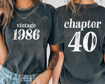 40th Birthday Shirt, Chapter 40 Tee, Personalized Birthday T-shirts, Vintage 1986 Gift, RR0025