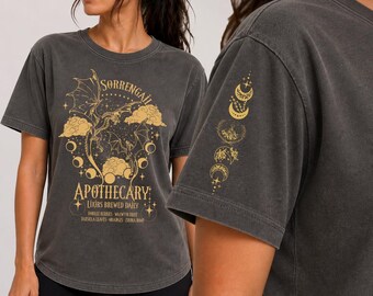 Sorrengail Apothecary Shirt, Dragon Fantasy Tee, Dark Academia Shirt, Vintage Fantasy Graphic Tee, Bookish Dragon Shirt, rur611