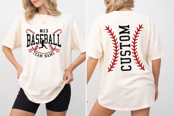 Personalized Baseball T Shirt, Custom Team Shirt, Name and Number Baseball Tee, Sports Gift Shirt, Unisex Graphic Tee