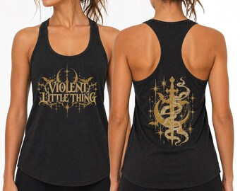 Violent Little Thing Tank Top, Gothic Fantasy Racerback, Dragon Rider Romantasy Tank, Basgiath Bookish Gift, rur8645
