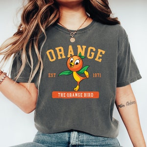 Orange Bird Shirt, Comfort Colors Disney Orange Bird Shirt, Beach Shirt, Summer Vacation Flower and Garden Shirt