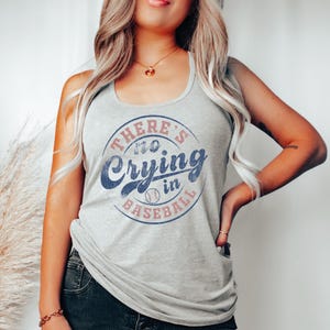 No Crying in Baseball Tank Top - Baseball Mom Racerback