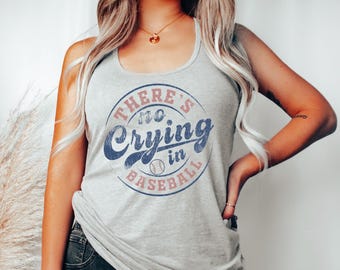 No Crying in Baseball Tank Top - Baseball Mom Racerback
