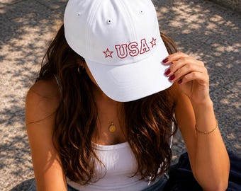 USA Embroidered Hat, July 4th Hat for Women Men, USA Cap, rur614