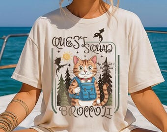 Broccoli Cat T-Shirt: Bookish Bookworm Tee