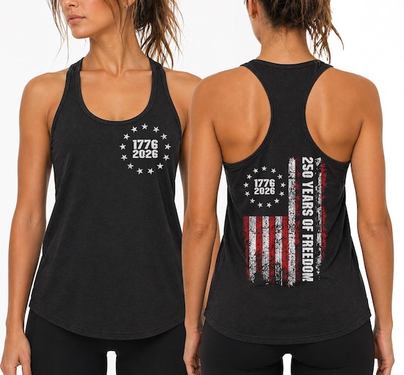 Retro 250th America Anniversary Tank Top, US 250 Years Racerback, We The People Shirt, Vintage 4th July Shirt, Patriotic Top, rur586