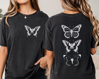 Comfort Colors® Vintage Butterfly Trio Comfort Colors T‑Shirt Cottagecore Boho Nature Aesthetic Tee, rur606