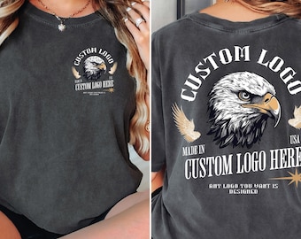 Custom Logo Comfort Colors Design Shirt, Bella Canvas Custom Logo Front and Back Shirt, Personalized Logo T-Shirt, Custom Brand Shirt