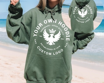 Custom Logo Hoodie, Unisex Your Text Sweatshirt, Personalized Logo Pullover, Cozy Crewneck Gift