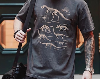 Dinosaur Skeleton T-Shirt: Prehistoric Fossils, Science Gift