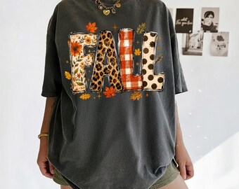 Comfort Colors Fall Autumn Shirt, Trendy Thanksgiving Tee, Girly Pumpkin Season T-Shirt, Cute Thanksgiving Shirt, rur766