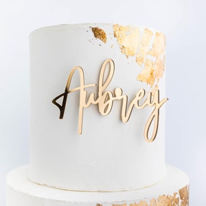 Script Acrylic Name Cake Charm | Name Custom Cake Charm | Birthday Cake Charm | Name Cake Plaque | Personalized Topper | Gold Charm