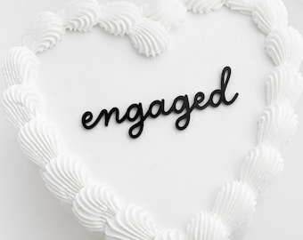 Custom Mini Acrylic Cake Topper | Heart Cake Topper | Birthday Cake Charm | Heart Cake Charm | Engagement Cake Topper | Engaged Cake Topper
