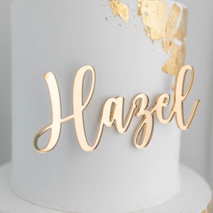 Thick Script Name Acrylic Cake Charm | Custom Cake Charm | Birthday Cake Charm | Name Cake Plaque | Name Cake Charm  | Gold Cake Charm |