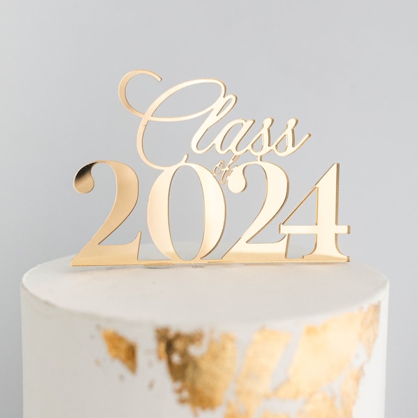 Class of 2024 Cake Topper Charm | Graduation Cake Charm | Grade Cake Décor | College Graduation Cake | Gold Cake Charm | 2024 Cake Topper