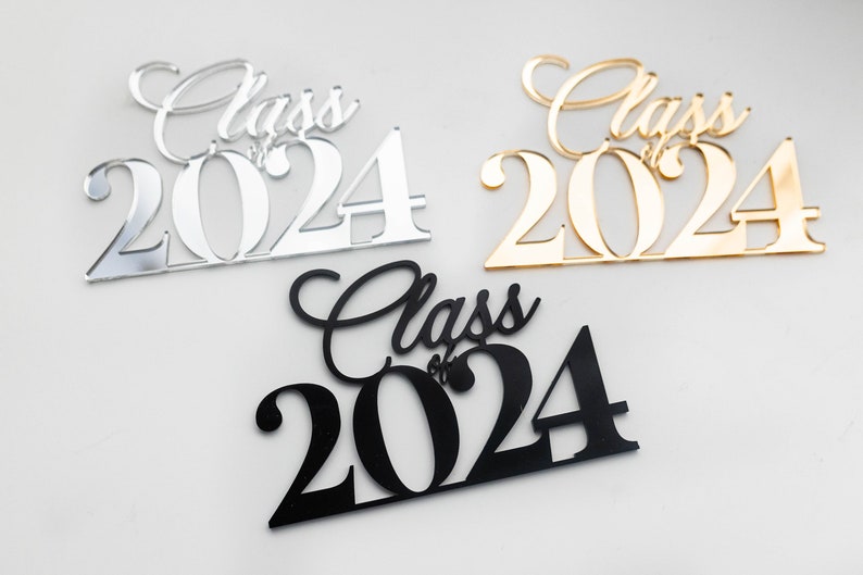 Class of 2024 Cake Topper Charm Graduation Cake Charm Grade Cake Décor College Graduation Cake Gold Cake Charm 2024 Cake Topper image 5