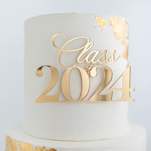 Class of 2024 Cake Topper Charm Graduation Cake Charm Grade Cake Décor College Graduation Cake Gold Cake Charm 2024 Cake Topper image 6