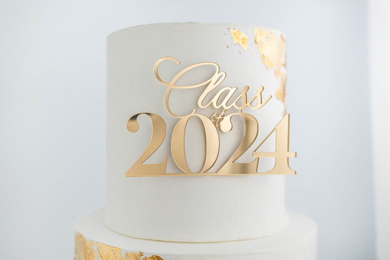 Class of 2024 Cake Topper Charm Graduation Cake Charm Grade Cake Décor College Graduation Cake Gold Cake Charm 2024 Cake Topper image 6