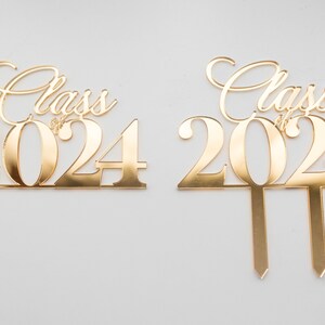 Class of 2024 Cake Topper Charm Graduation Cake Charm Grade Cake Décor College Graduation Cake Gold Cake Charm 2024 Cake Topper image 4