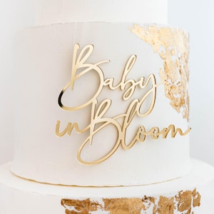 Baby in Bloom Cake Charm Plaque | Baby Shower Cake Charm | Wooden Cake Charm | Gender Reveal Cake Décor | Baby in Bloom Cake Topper