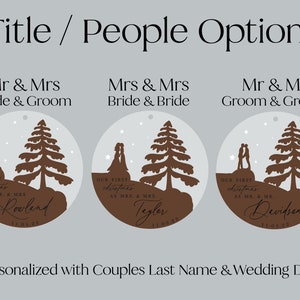 Our First Christmas as Mr Mrs Christmas Ornament Wooden Custom Ornament Wedding Gift Couples First Christmas Same Sex Ornament image 3