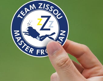 DECAL: Steve Zissou - Certified Master Frogman - Life Aquatic Wes Anderson inspired Gift Idea