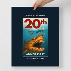 Limited Edition: 20th Anniversary Commentative Poster - Never Forget Esteban - West Anderson Inspired - Life Aquatic