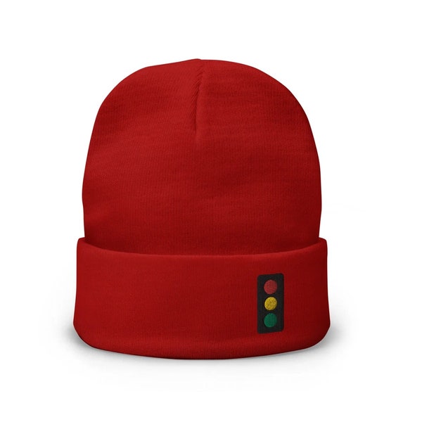 HAT: Team Zissou Beanie Stop Light Knit Cap Cuffed Traffic Stoplight - The Life Aquatic