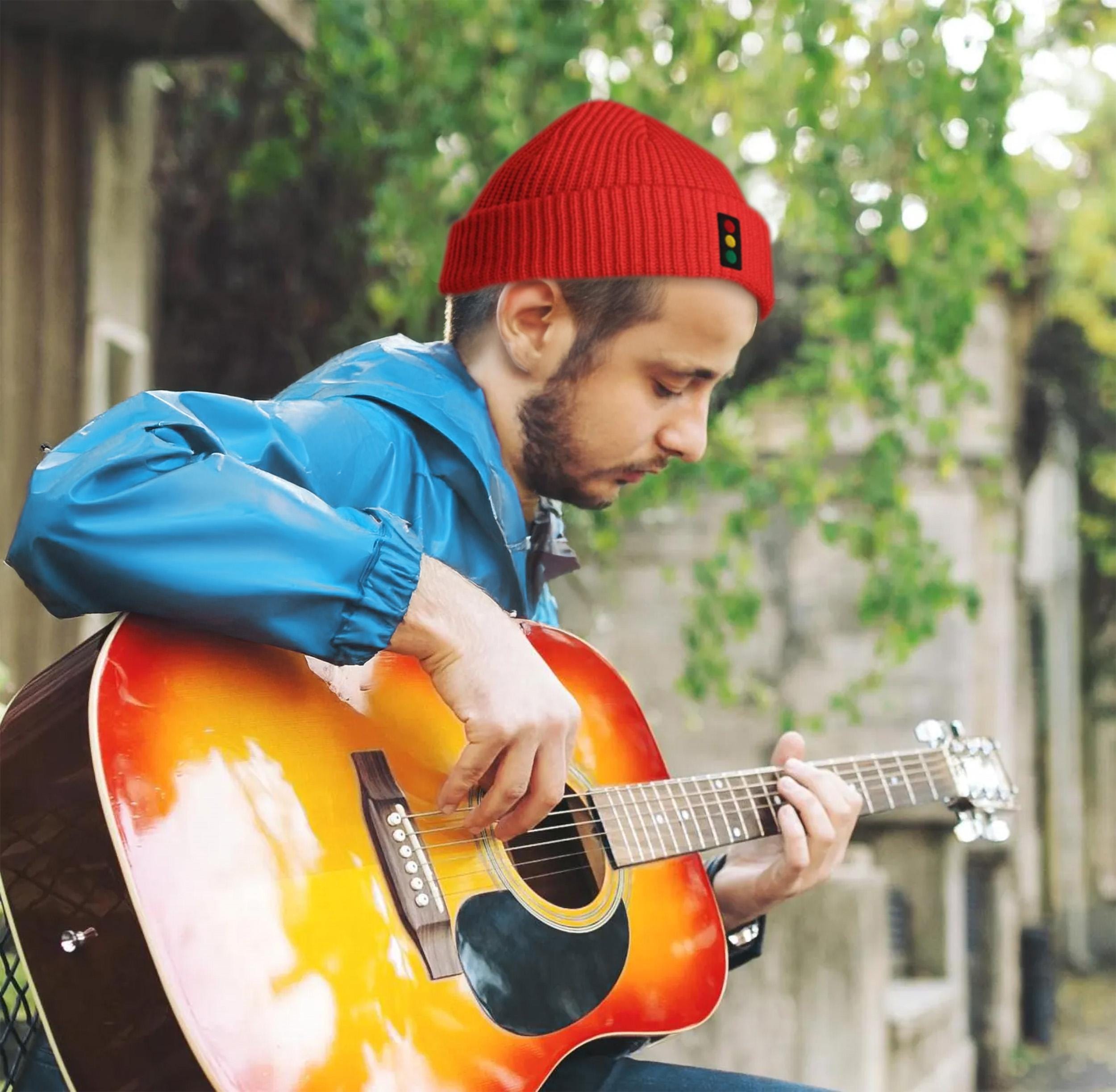 【HELLO SUNRISE】 Multi Stripe Beanie / 追跡付 HAAKWEAR Cuffed Wide Ribbed Striped Beanie / Hat, Black