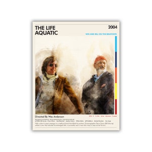 Digital: Life Aquatic Wes and Bill behind the scenes 16 x 20 Art Poster - Wes Anderson Movie - Fan Poster - INSTANT DOWNLOAD