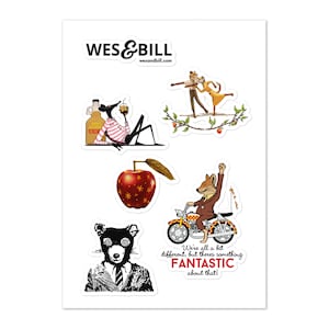 Sticker sheet: Mr Fox Collection No. 1 - Wes Anderson Film