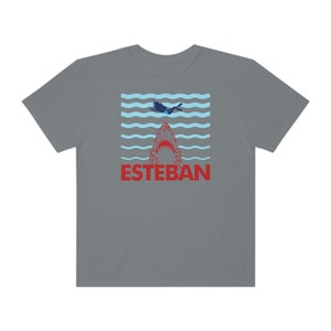 Unisex Comfort Color T-shirt: Esteban Jaguar Shark Attack! - Life Aquatic - Wes Anderson Granite