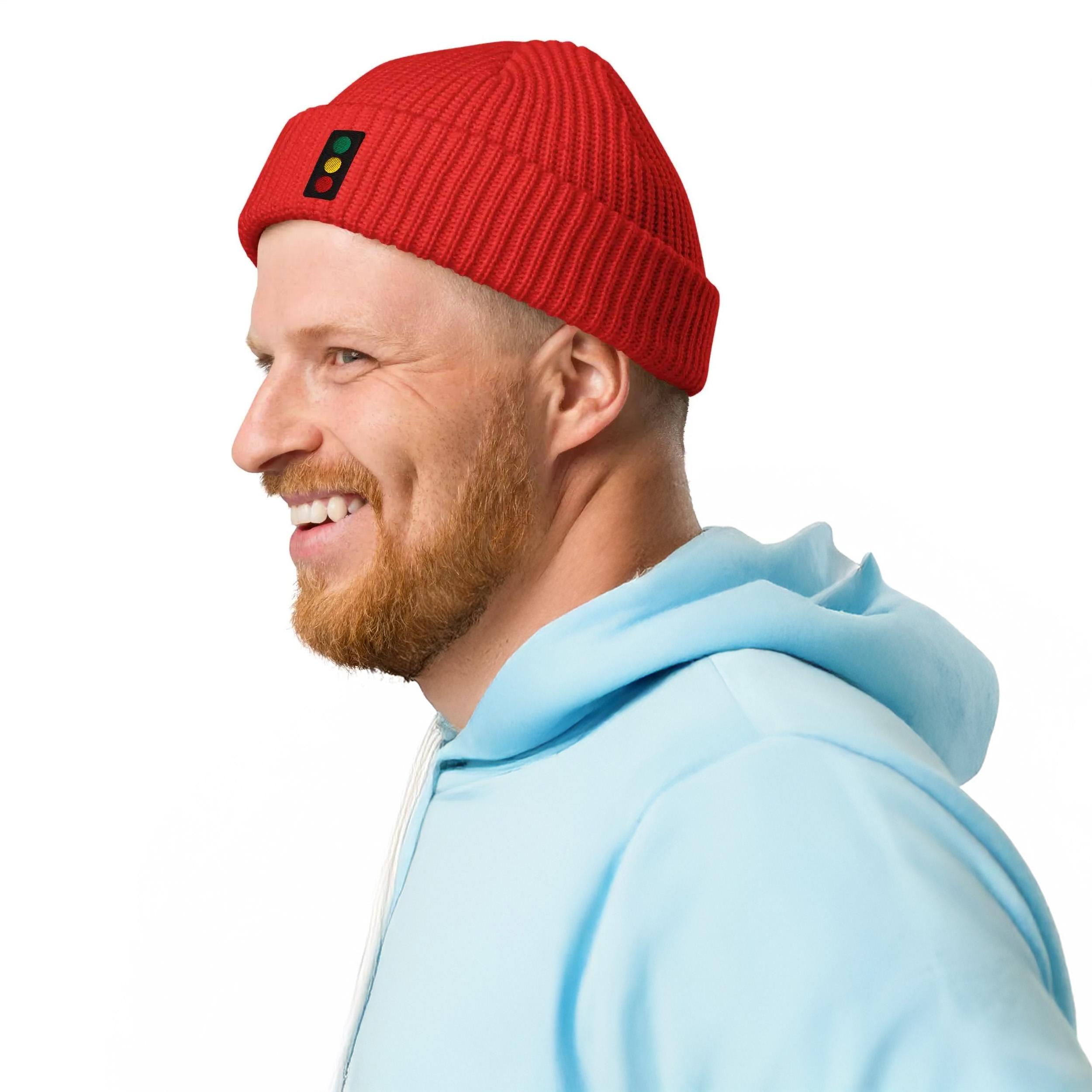 HAT: Team Zissou Hat Beanie Stop Light Knit Cap Cuffed Cosplay
