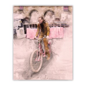Digital: Wes Anderson Riding the Mendls Bike 12 x 18 - Grand Budapest Hotel - Wes Anderson Movie Poster - INSTANT DOWNLOAD